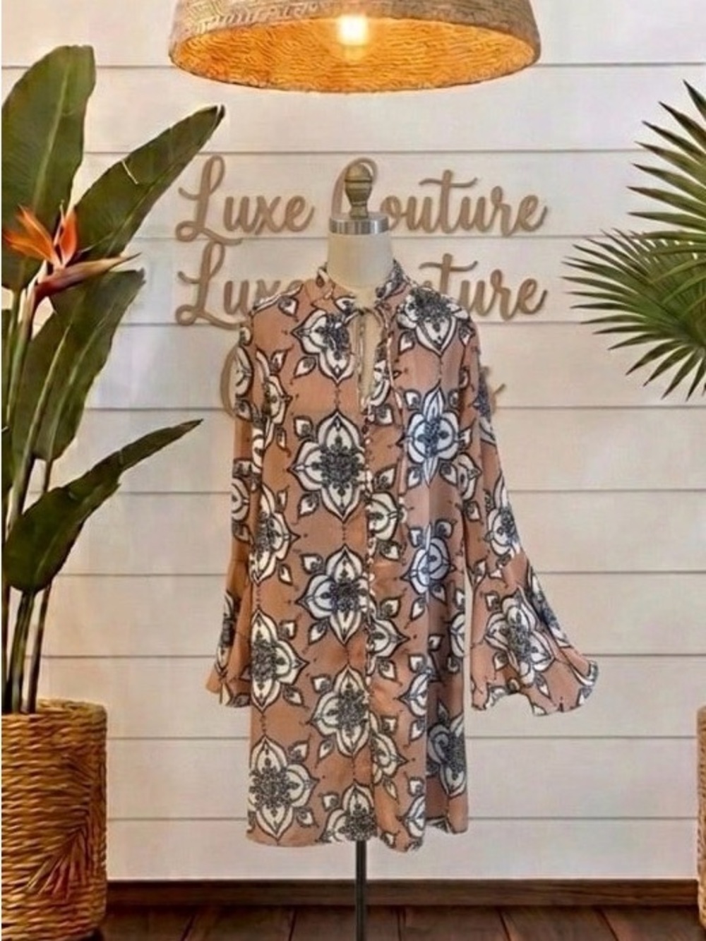 Anthropologie En Crème Button Down Bell Sleeve Dress or Tunic
